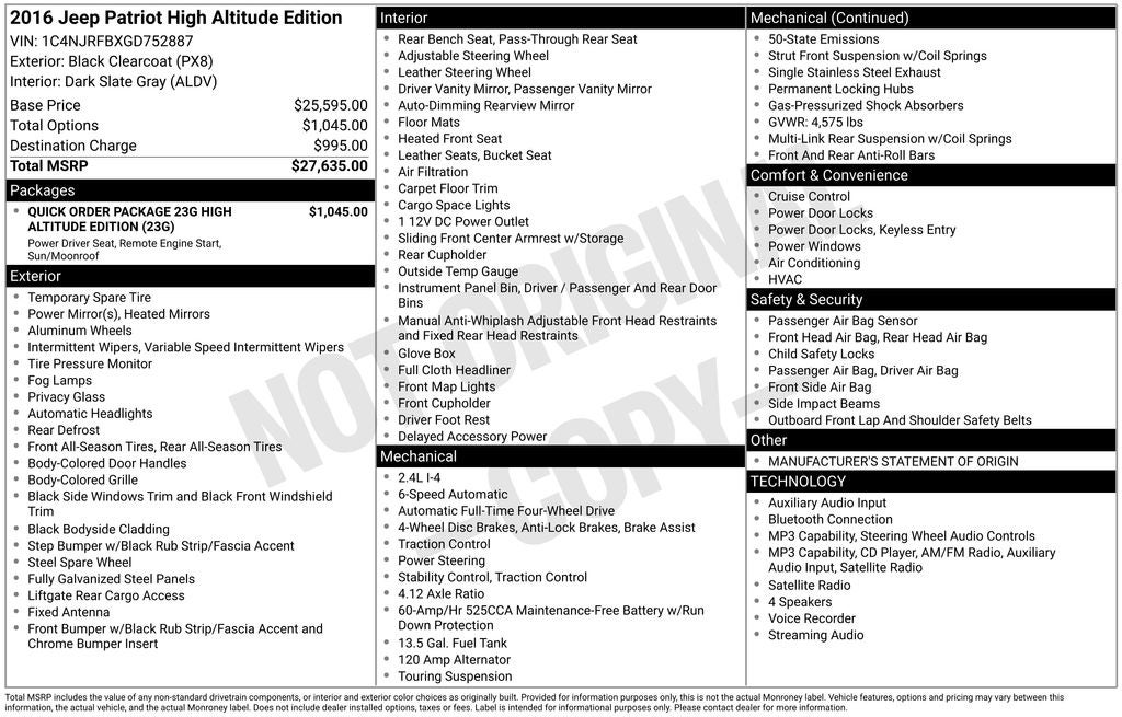 2016 Jeep Patriot Latitude