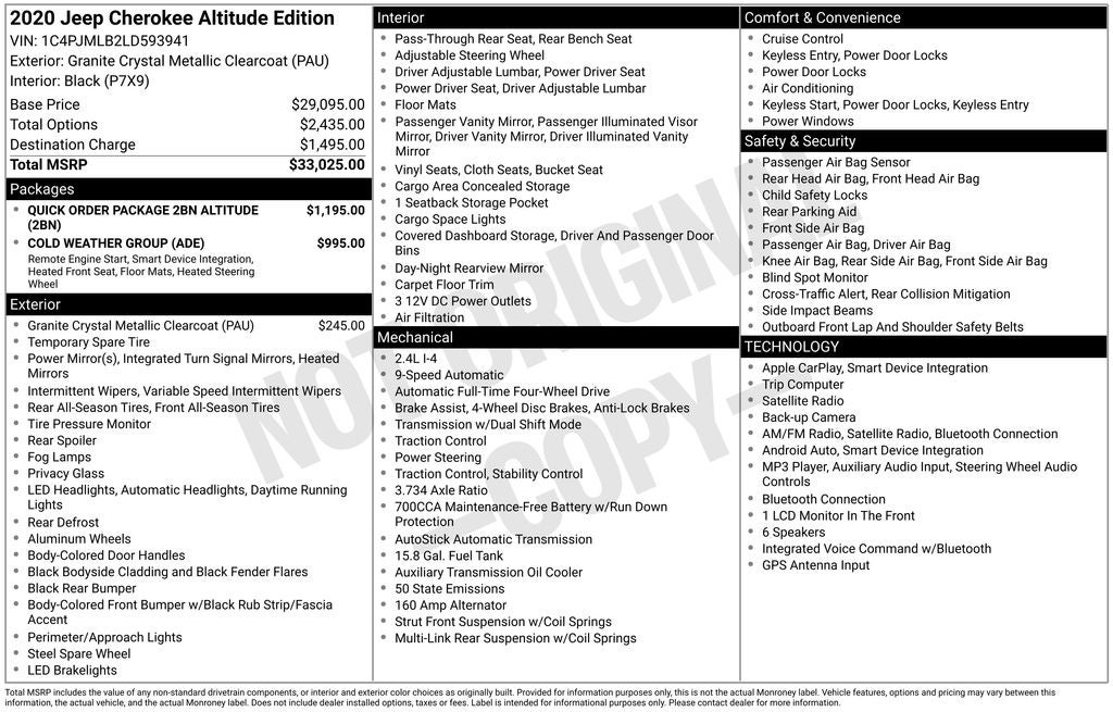 2020 Jeep Cherokee Latitude Plus