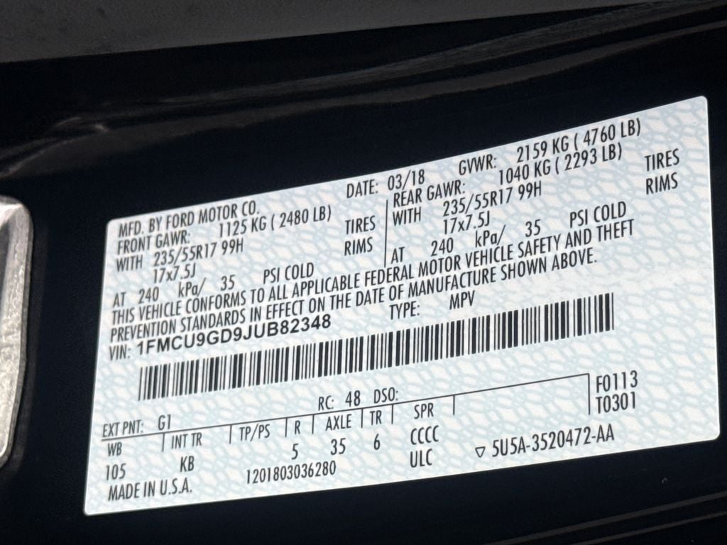 2018 Ford Escape SE