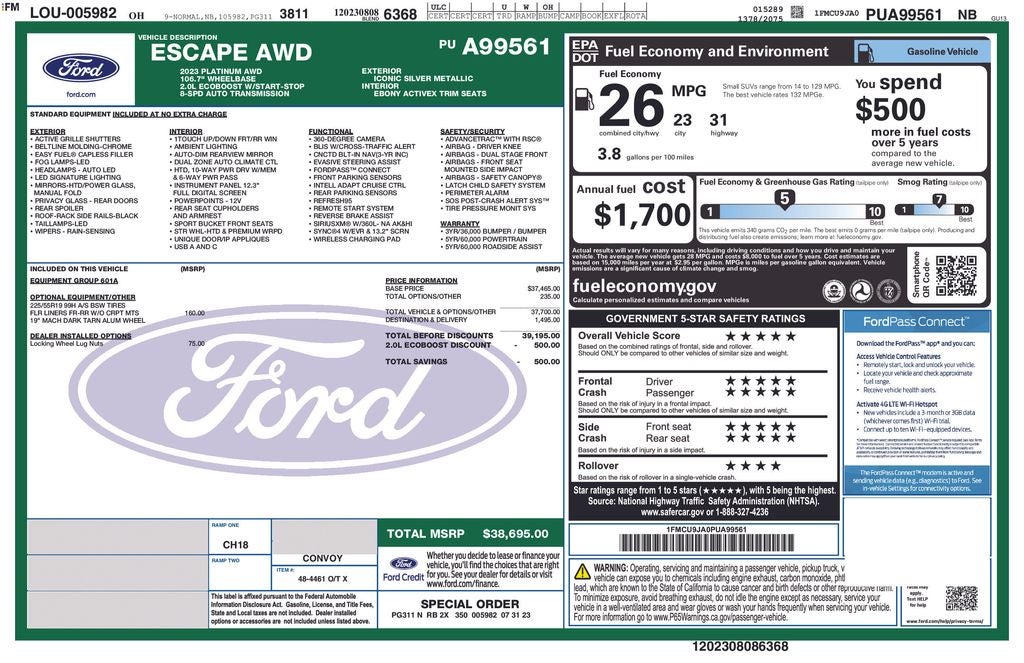 2023 Ford Escape Platinum