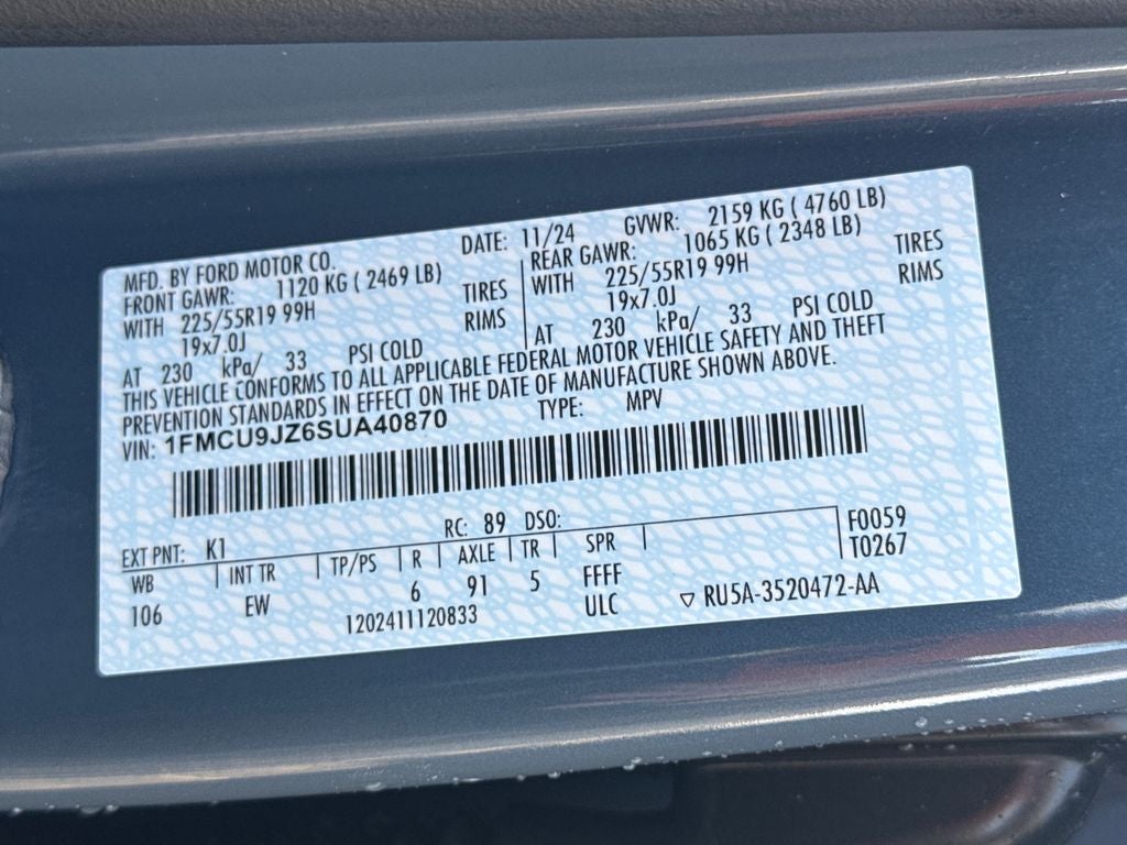 2025 Ford Escape Hybrid Platinum