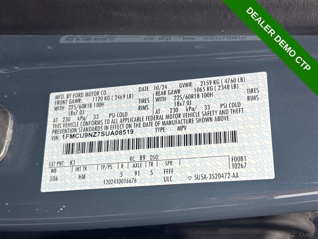 2025 Ford Escape Hybrid ST-Line Select