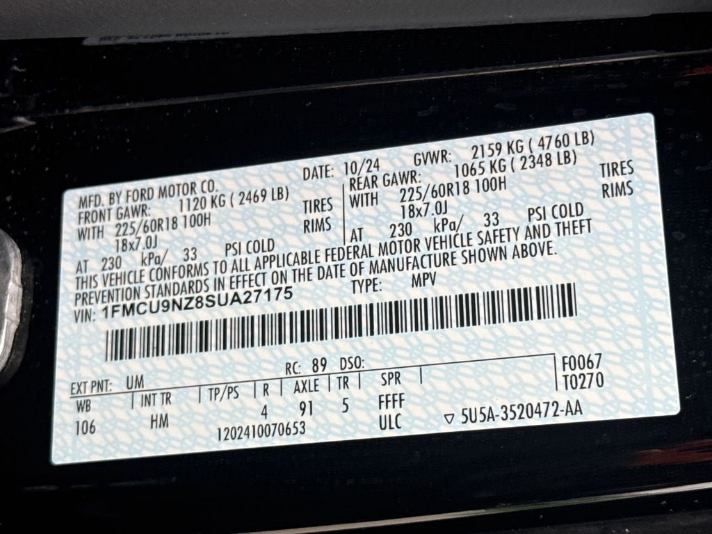 2025 Ford Escape Hybrid ST-Line Select