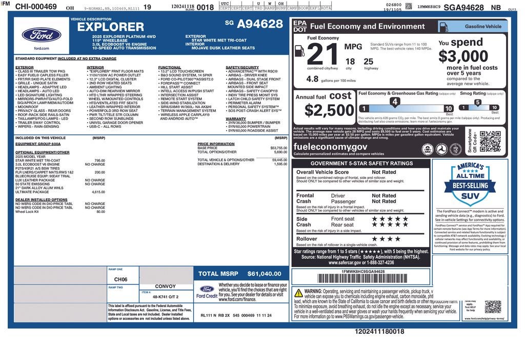 2025 Ford Explorer Platinum