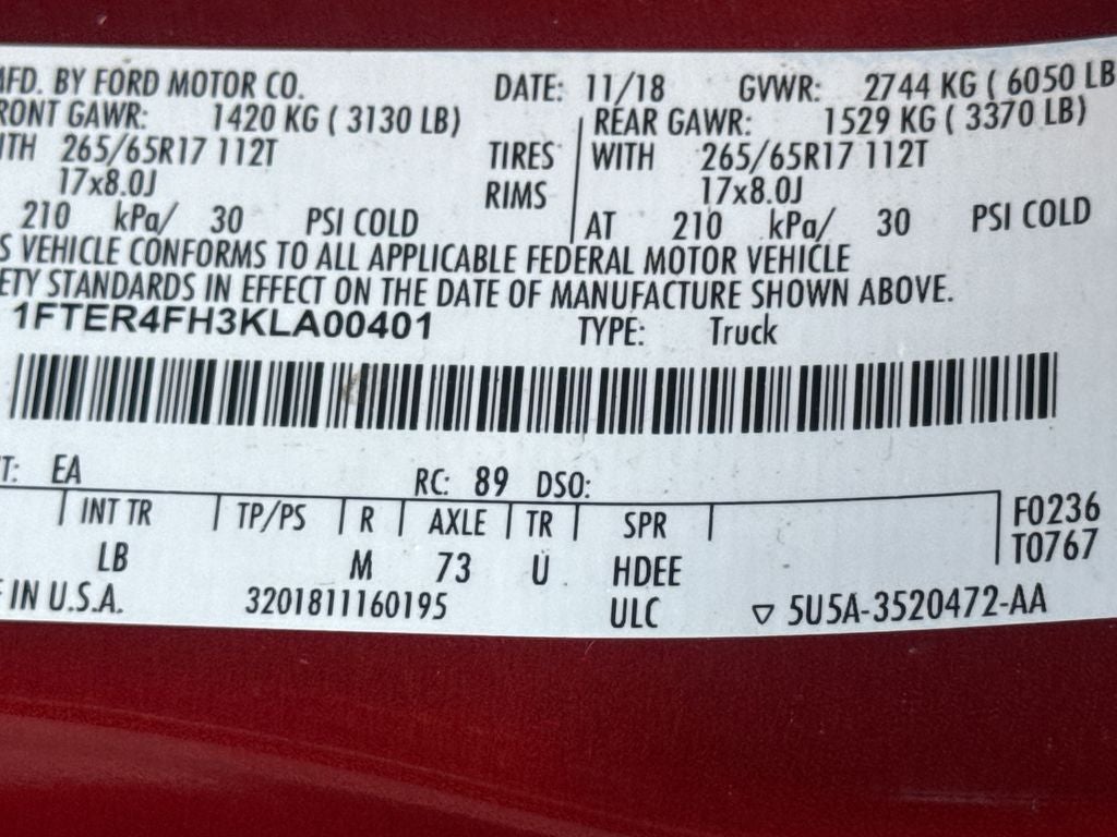 2019 Ford Ranger XLT