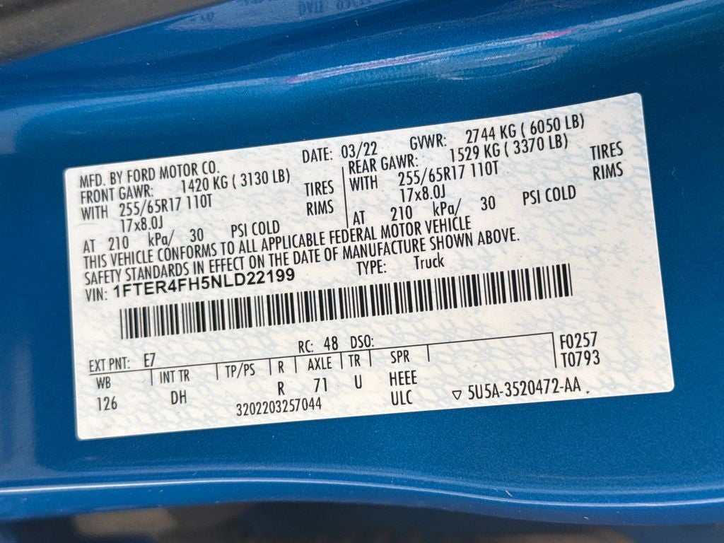 2022 Ford Ranger Lariat