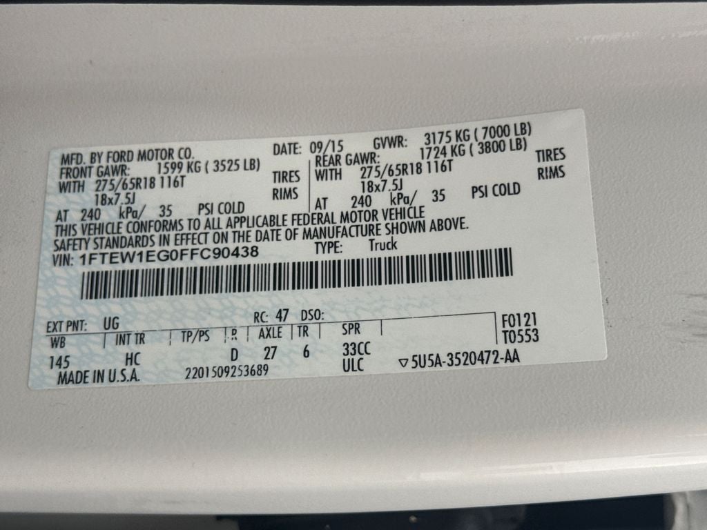 2015 Ford F-150 Lariat