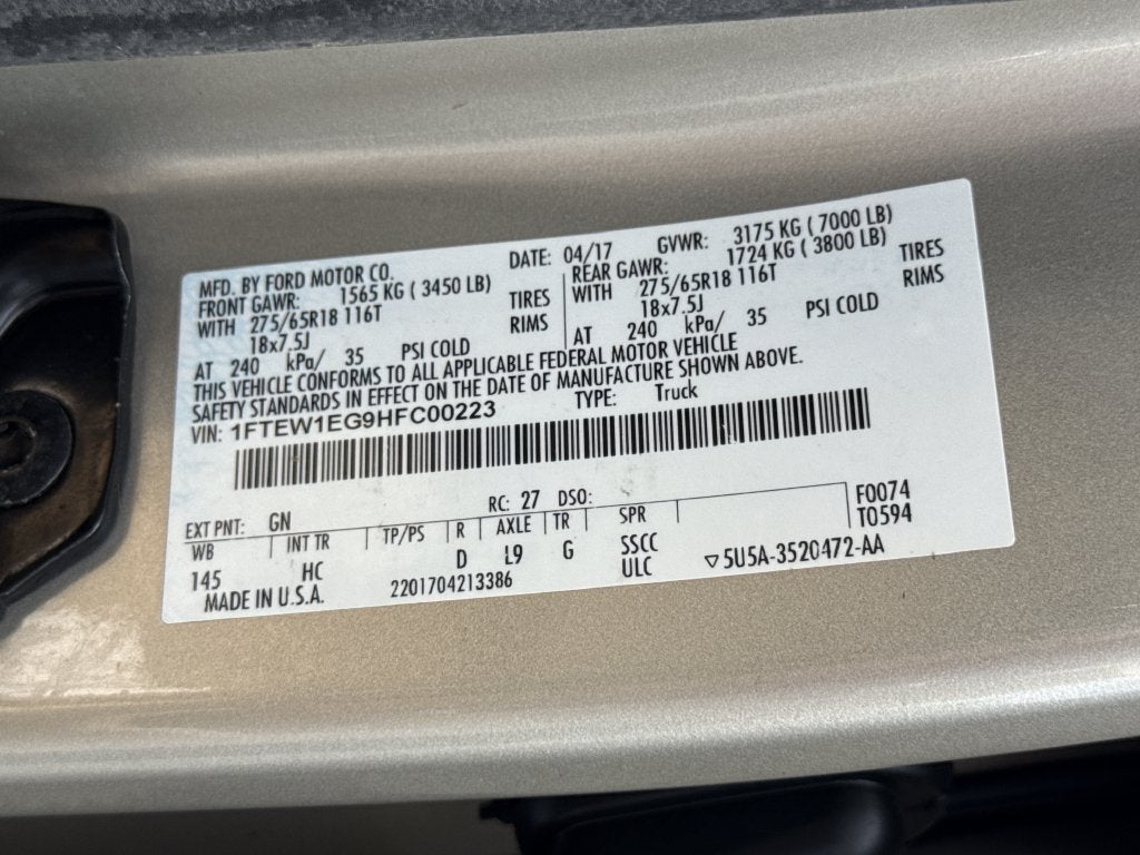 2017 Ford F-150 Lariat