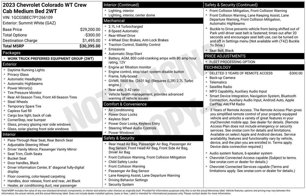 2023 Chevrolet Colorado Work Truck
