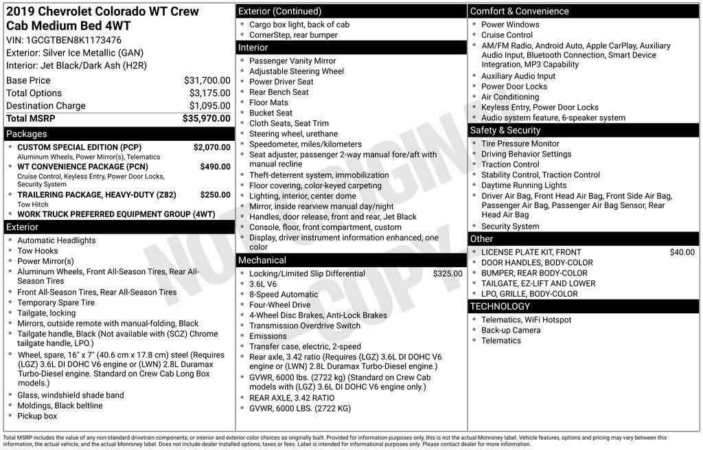 2019 Chevrolet Colorado Work Truck
