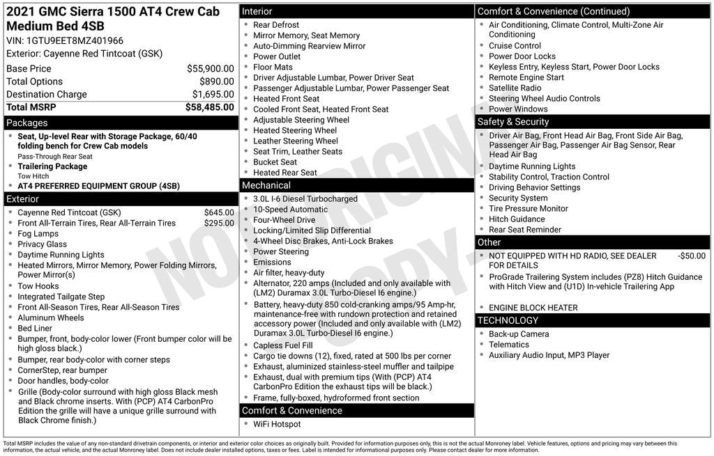 2021 GMC Sierra 1500 AT4