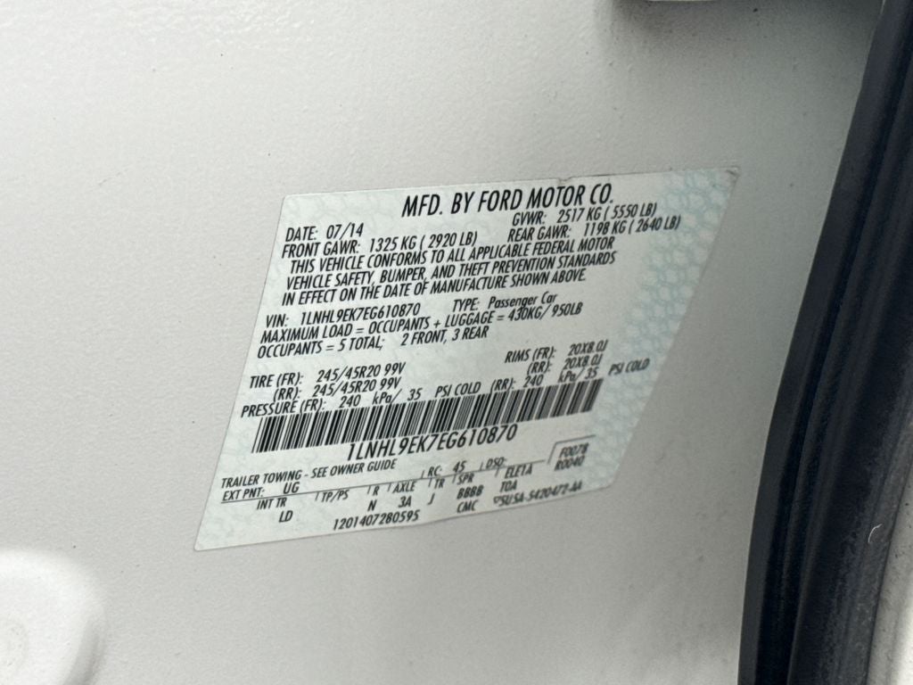 2014 Lincoln MKS Base