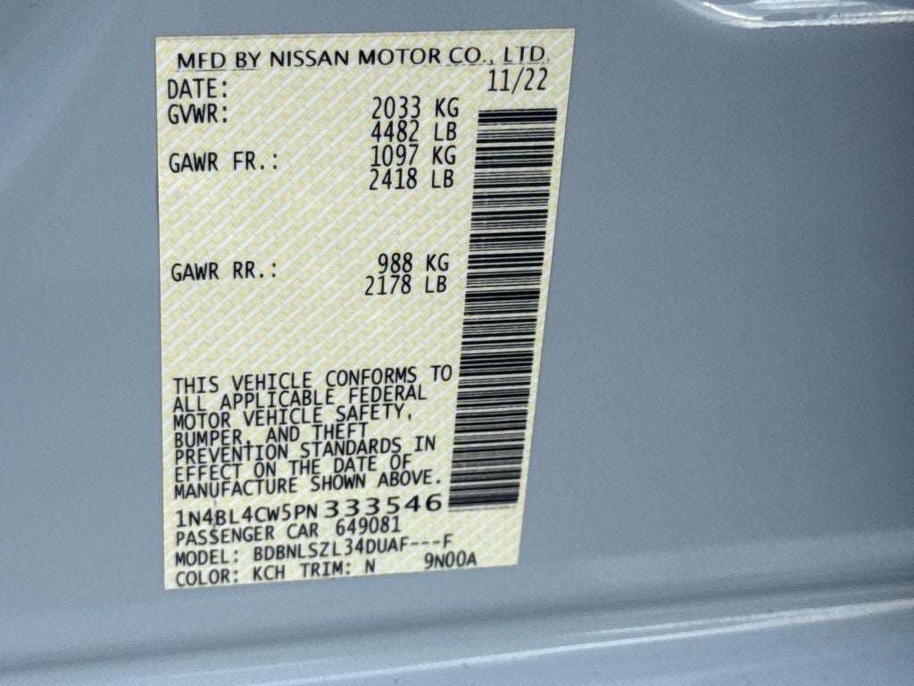 2023 Nissan Altima 2.5 SR