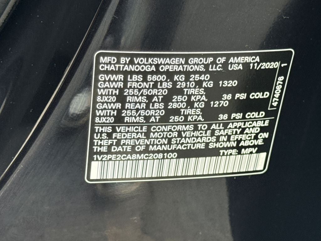 2021 Volkswagen Atlas Cross Sport 3.6L V6 SE w/Technology R-Line