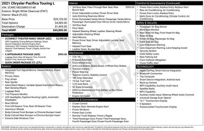 2021 Chrysler Pacifica Touring L