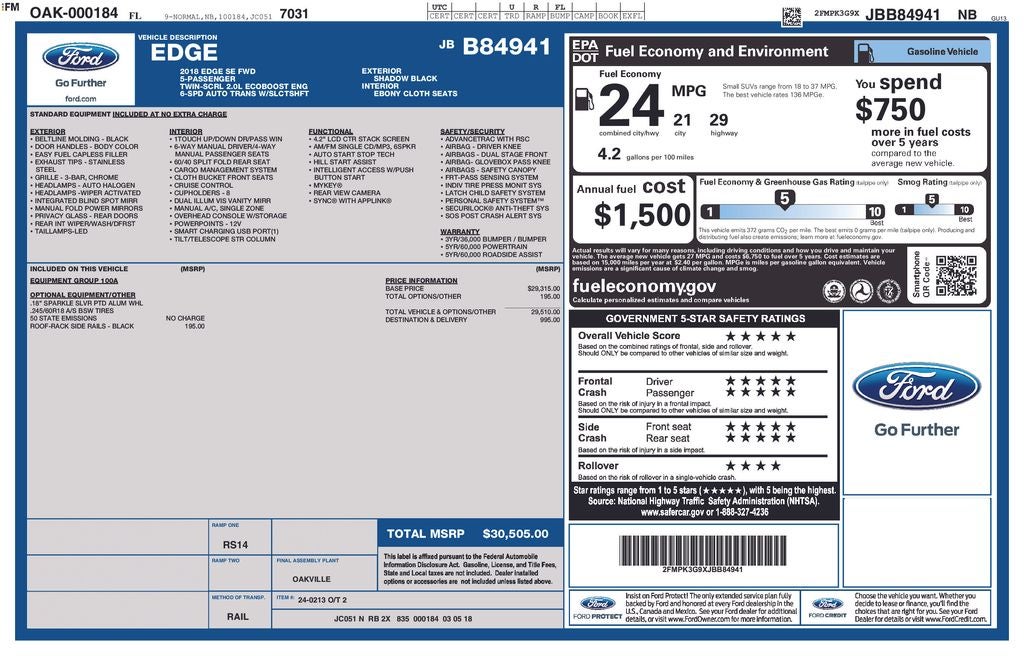 2018 Ford Edge SE
