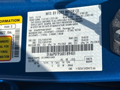 2019 Ford Fusion SE