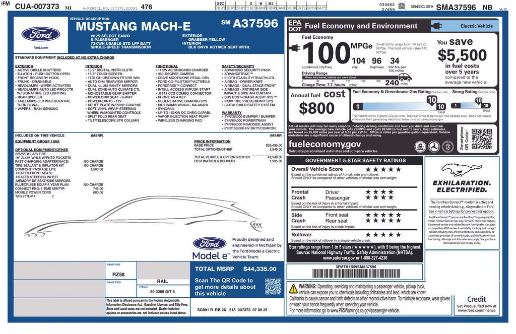 2025 Ford Mustang Mach-E Select