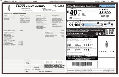 2016 Lincoln MKZ Hybrid Base