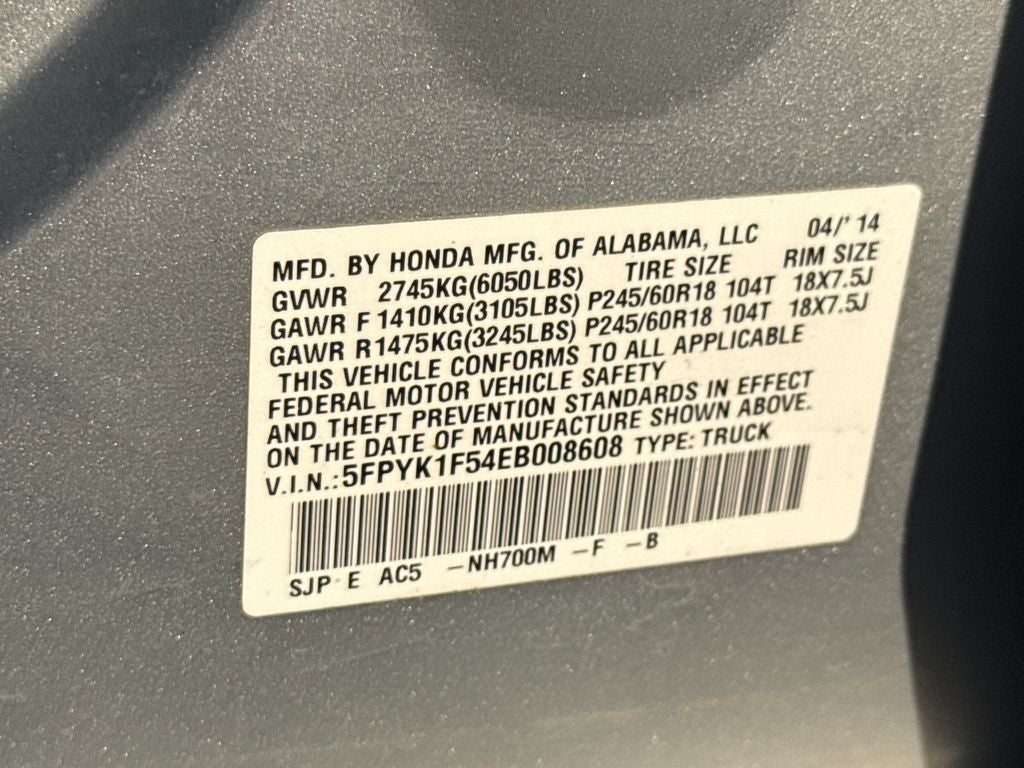 2014 Honda Ridgeline RTL