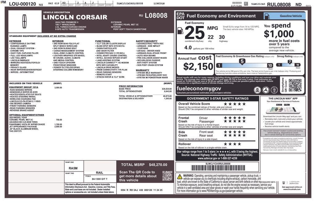 2024 Lincoln Corsair Premiere