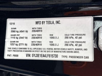 2020 Tesla Model 3 Standard Range Plus