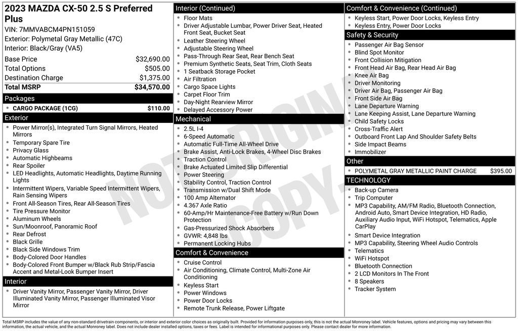 2023 Mazda Mazda CX-50 2.5 S Preferred Plus Package