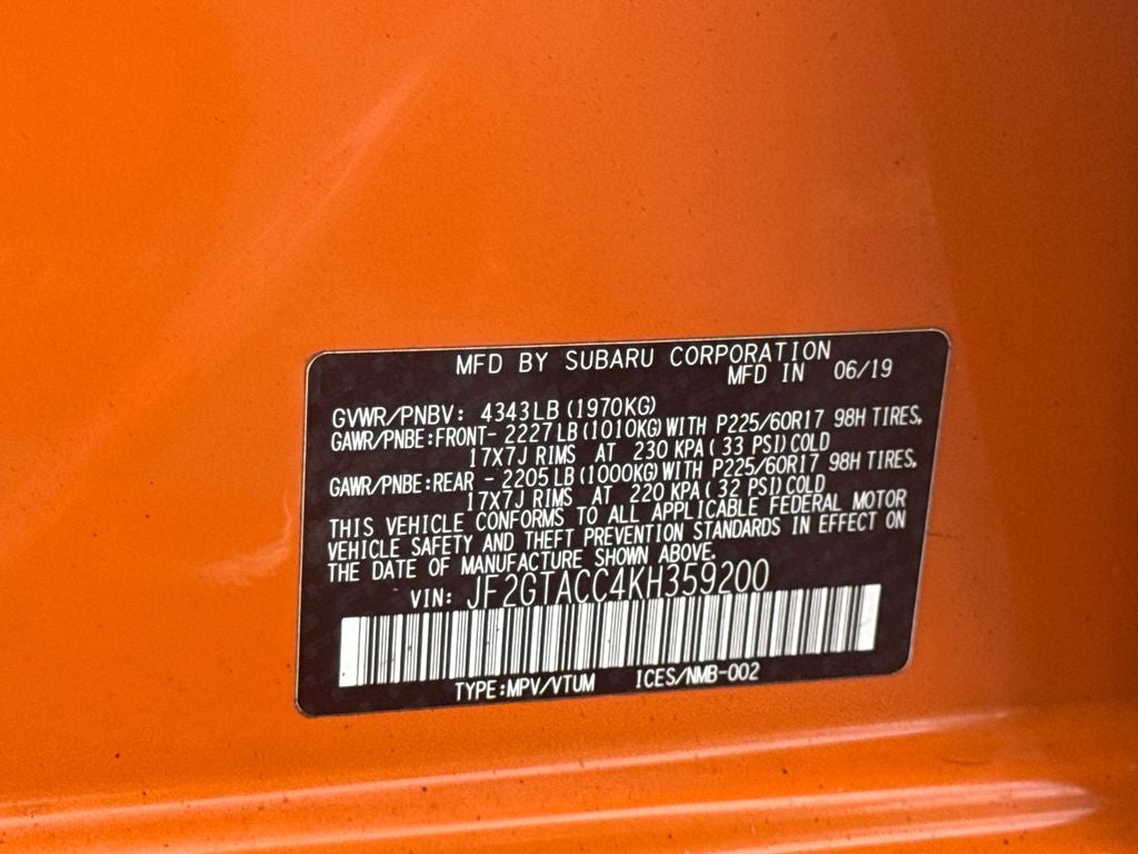 2019 Subaru Crosstrek 2.0i Premium