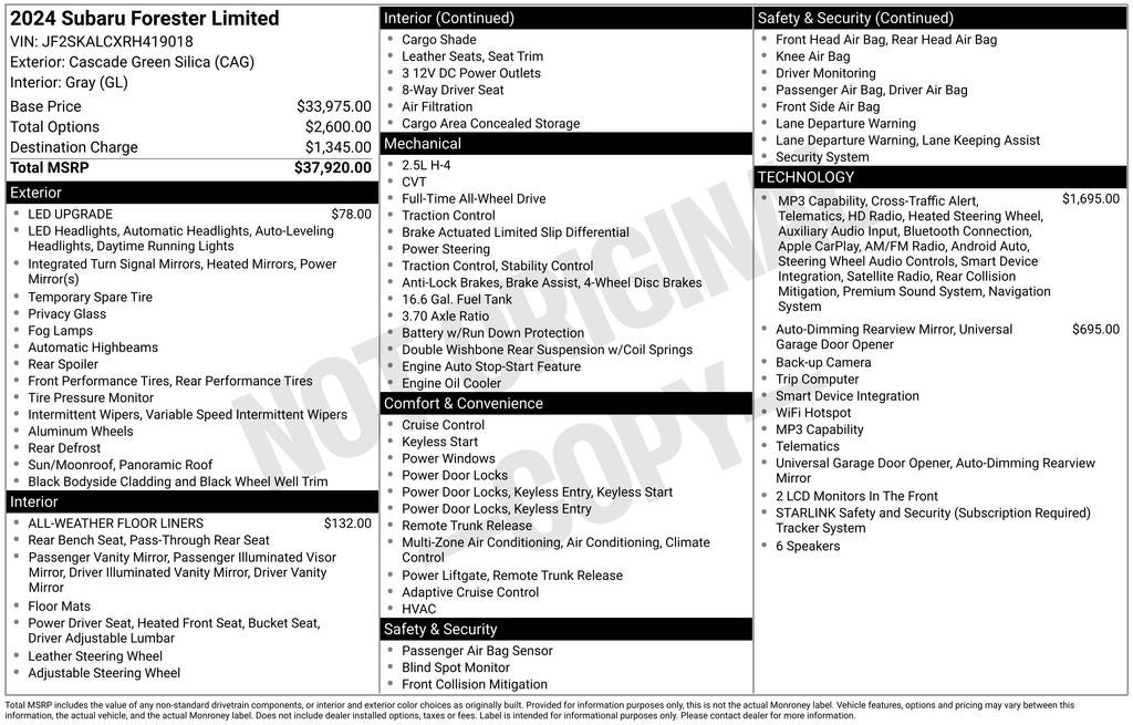 2024 Subaru Forester Limited