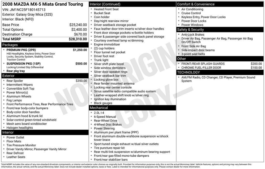 2008 Mazda Mazda Miata Grand Touring