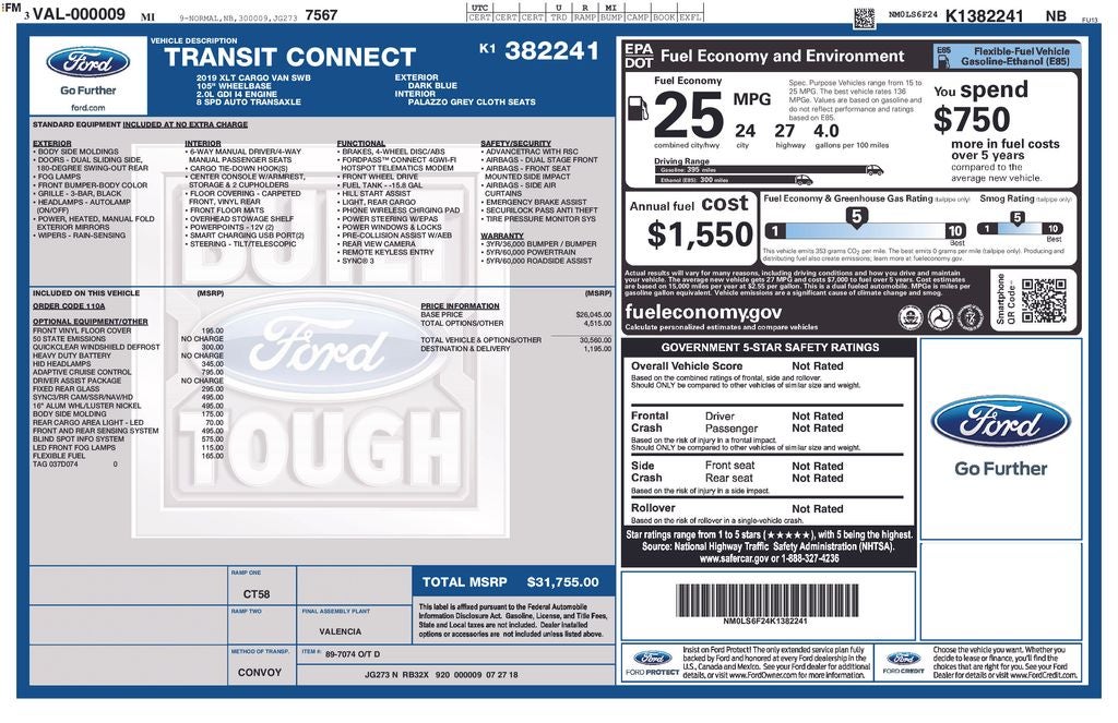 2019 Ford Transit Connect XLT