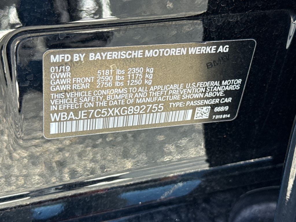 2019 BMW 5 Series 540i xDrive