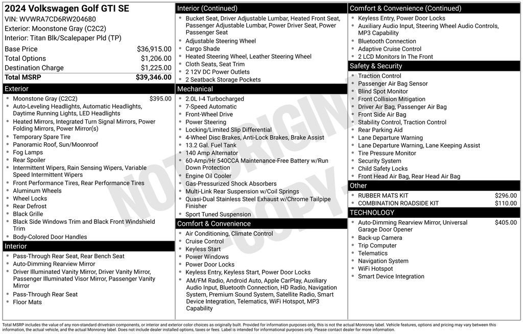 2024 Volkswagen Golf GTI 2.0T SE